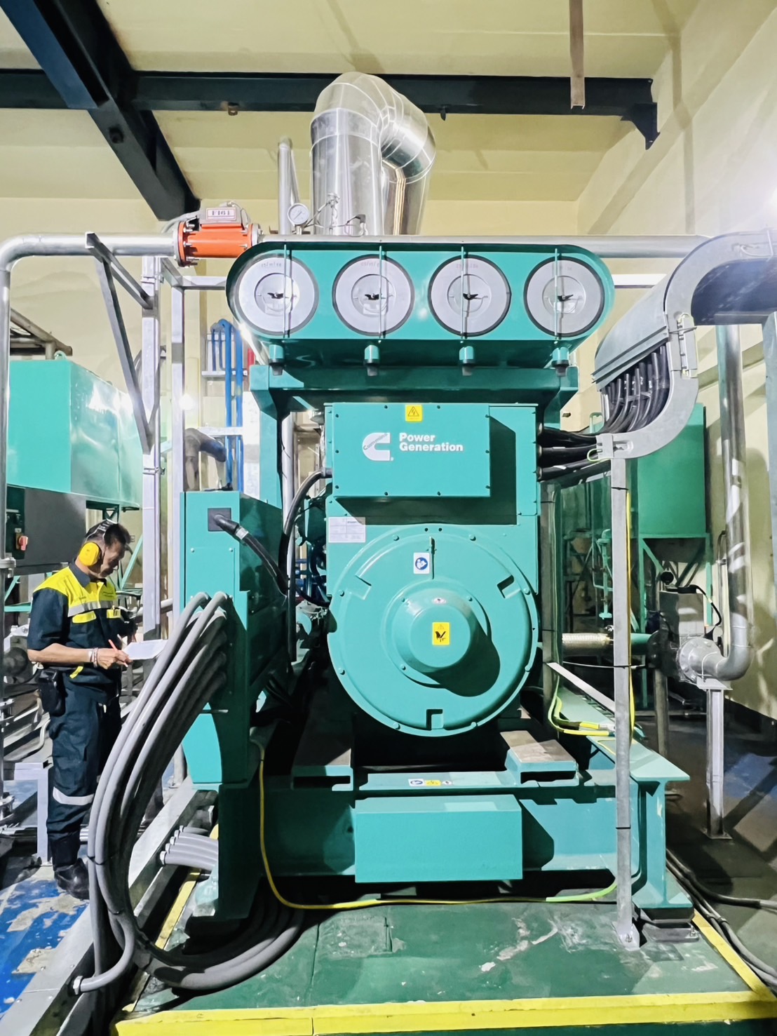 การติดตั้งเครื่องยนต์ก๊าซชีวภาพทดแทน